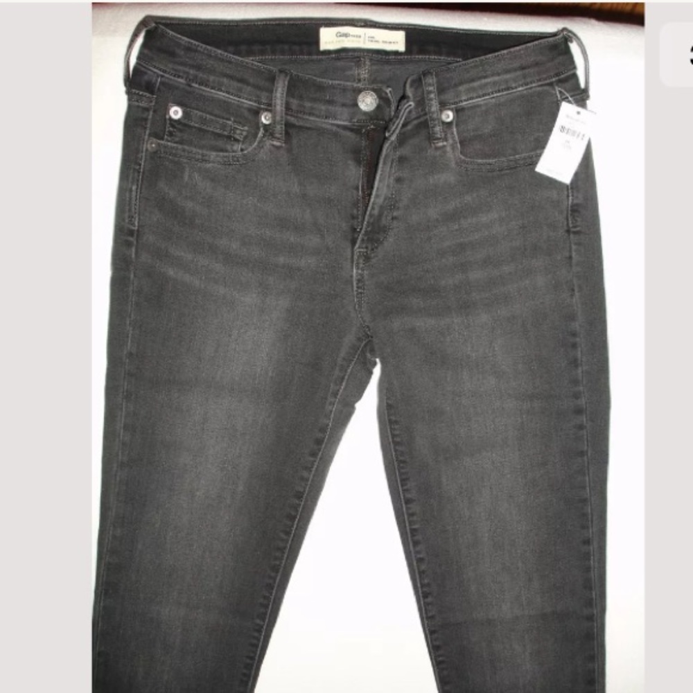 Gap 1969 Dark Gray Stretch True Skinny Jeans 26 L - Picture 4 of 8